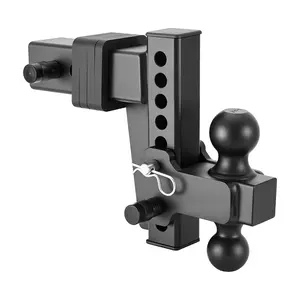 VEVOR Adjustable Trailer Hitch, Fit 2.5 Inch Receiver, Trailer Hitch Mount with 2 Inch & 2-5/16 Inch Balls, 28000 lbs GTW, 6 Inch Drop, Towing Ball Mounts for RVs, Off-Road Vehicles and Trucks, Black