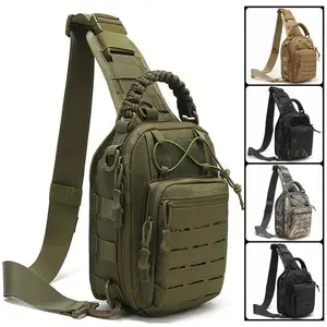 Versatile EDC Crossbody Bag - Lightweight, Multi-Pocket Travel Chest Pack With Zip Closure For Outdoor Adventures