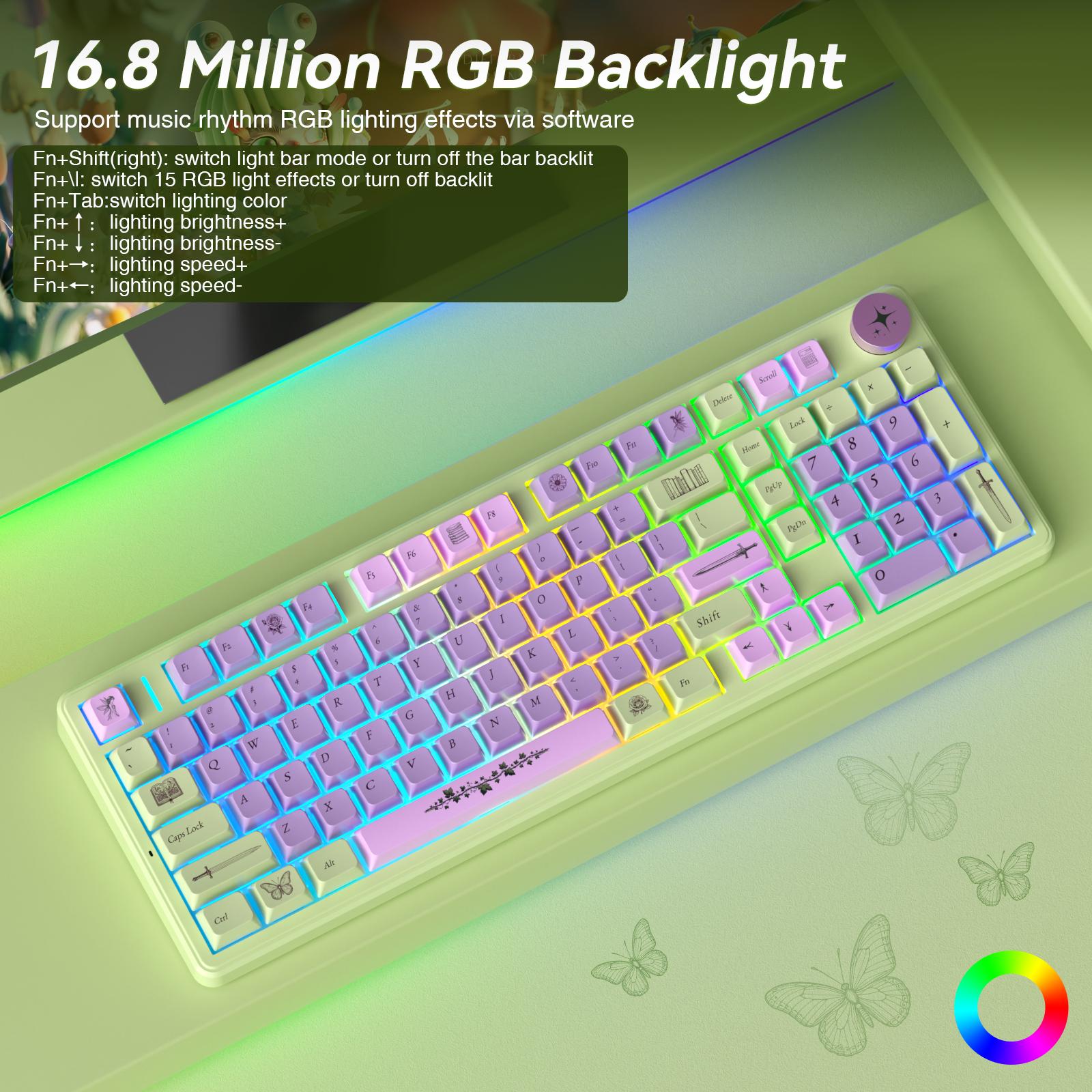 [AULA × Jesnerdingout Co-Designed] Fae Blade F99 Pro Wireless Mechanical Keyboard, 99% Layout, Tri-Mode Connectivity, Hot-Swappable, With Knob Control, RGB Backlight