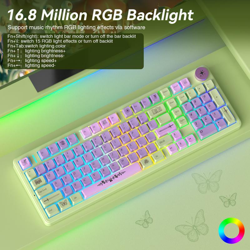 [AULA × Jesnerdingout Co-Designed] Fae Blade F99 Pro Wireless Mechanical Keyboard, 99% Layout, Tri-Mode Connectivity, Hot-Swappable, With Knob Control, RGB Backlight