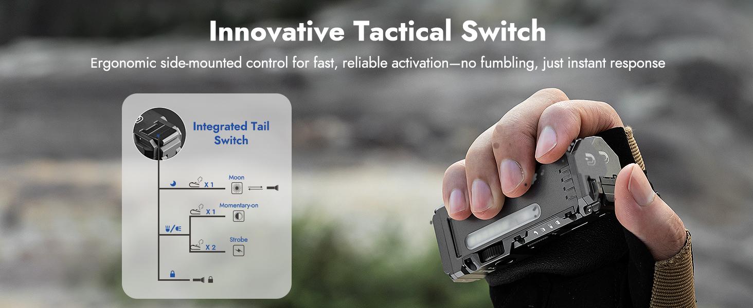 WUBEN X4 1500 lumens Multi-Function LED Flat Flashlight, RGB Mood Light & Side Camping Lamp, Instant-On Tail Switch, USB-C Rechargeable, IP68 Waterproof for Camping, Hiking, Night Patrol, Outdoorfun