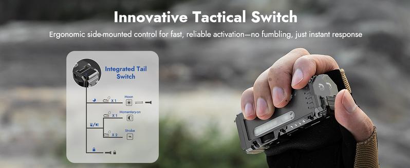 【New Year Sale】WUBEN X4 1500 lumens Multi-Function LED Flat Flashlight, RGB Mood Light & Side Camping Lamp, Instant-On Tail Switch, USB-C Rechargeable, IP68 Waterproof for Camping, Hiking, Night Patrol, Outdoorfun