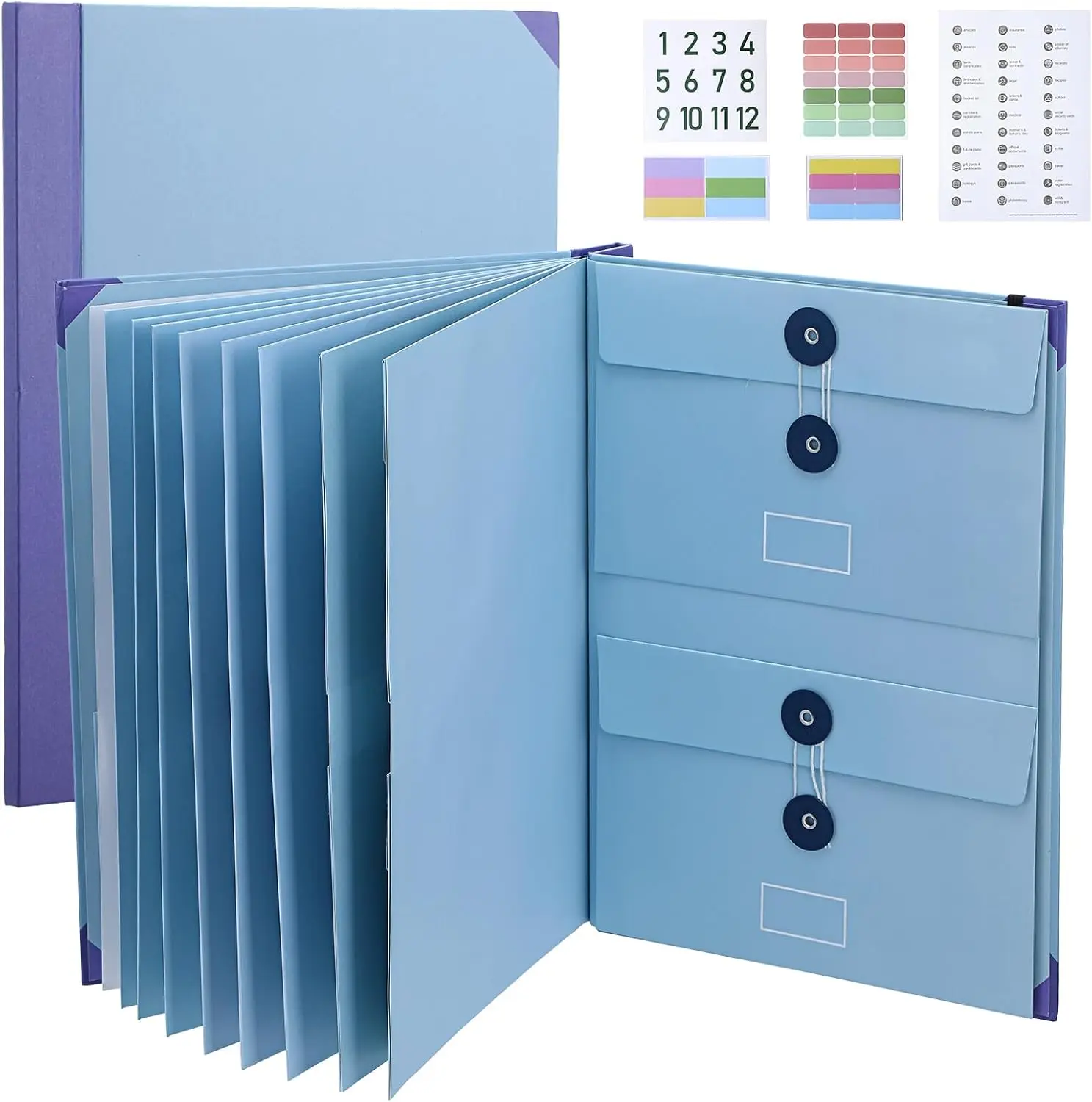 Important Document Organizer,Accordion File Organizer with Labels & Expandable Pockets for Passports,Birth Certificates,Insurance Papers & Family Records,Home Organization & Emergency Preparedness