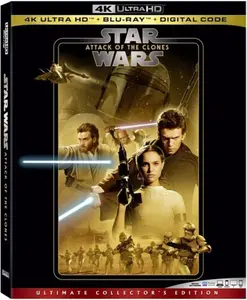 Star Wars: Episode II: Attack of the Clones  [4K ULTRA HD BLU-RAY MOVIE] With Blu-Ray, 4K Mastering, Collector's Ed, , Dolby, Dubbed, Subtitled, Ac-3/Dolby Digital