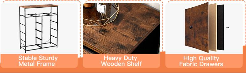 Raybee Furniture Tall Dresser with 12 Drawers, Steel Frame & Wood Top for Bedroom, Hallway Closets, Rustic Design, Assembly Required