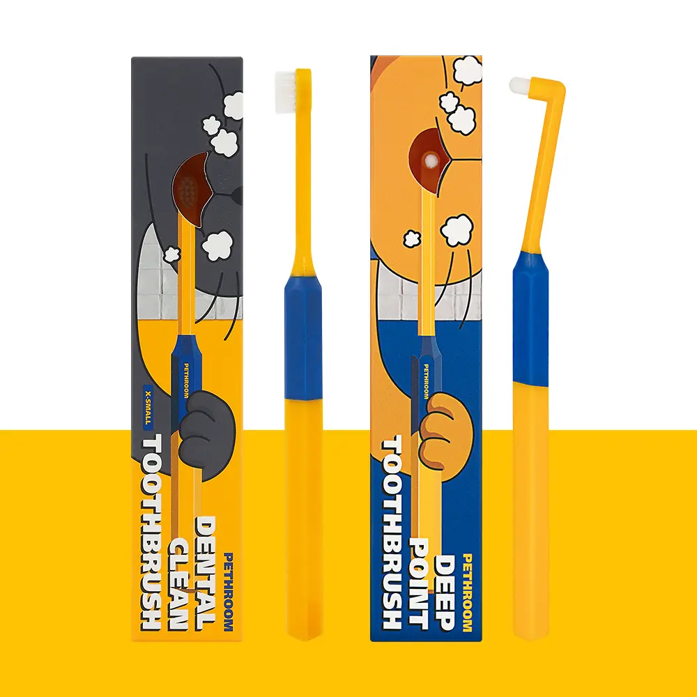 PETHROOM Toothbrush Duo XS for Cats & Dogs | Dental Clean Toothbrush XS + Deep Point Toothbrush | Pet Dental Care | K-beauty K-pet
