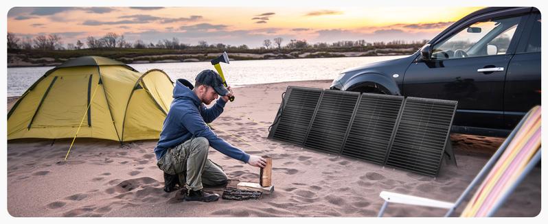 Holiday Haul CTOLITY SP200 Foldable 200W Solar Panel 20.5V High-Efficiency USB Output for Outdoor Camping RV Power Station with MC4 Connectors & 45W Fast Charging Waterproof Portable Durable Smartphone - Emergency