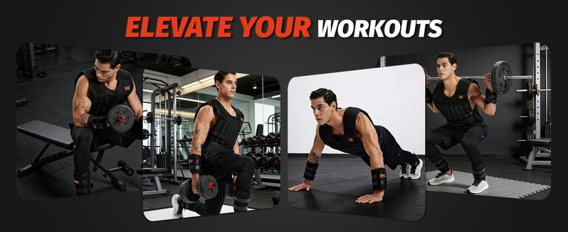 LEKÄRO  Adjustable Weighted Vest Set for Men Women with 44lbs Total Weight Ergonomic Design for Workout Strength Training Running Fitness