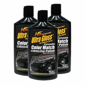 Black Wax Car Polish Ultra Gloss HS 10 oz 3 Pack Carnauba Color Match