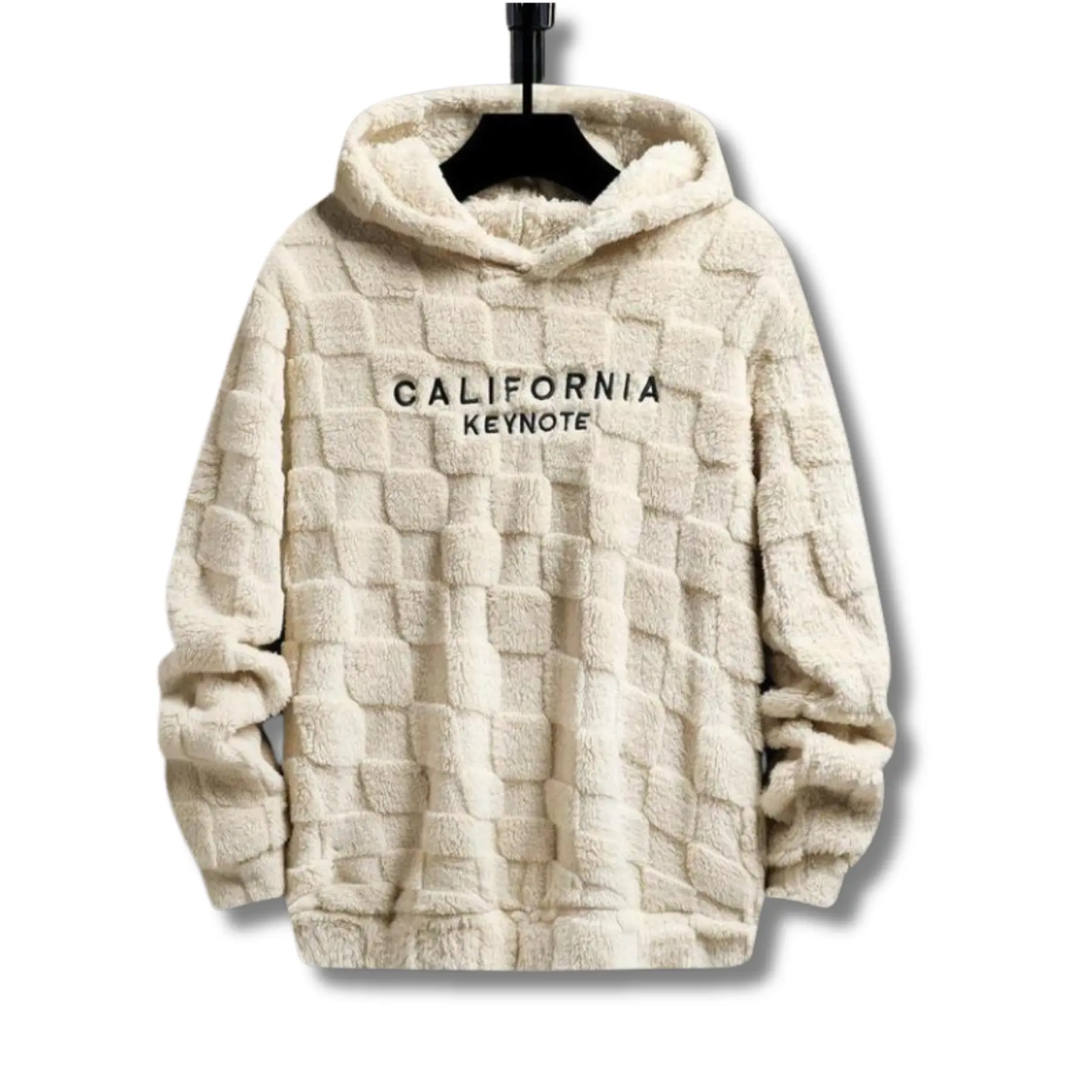 Men's California Embroidered Fleece Hoodie, Casual Long Sleeve Pullover Sweatshirt with Soft, Warm Thermal Design, Sweatshirts Baggy Oversized Stretch Textured Menswear Sweatshirt