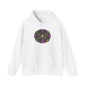 Hack The System invoke The Code Hoodie for Tech Enthusiasts - Soft 50/50 Cotton-Poly Blend with Neon Cyber-Mandala Emblem & Subtle Techy Script