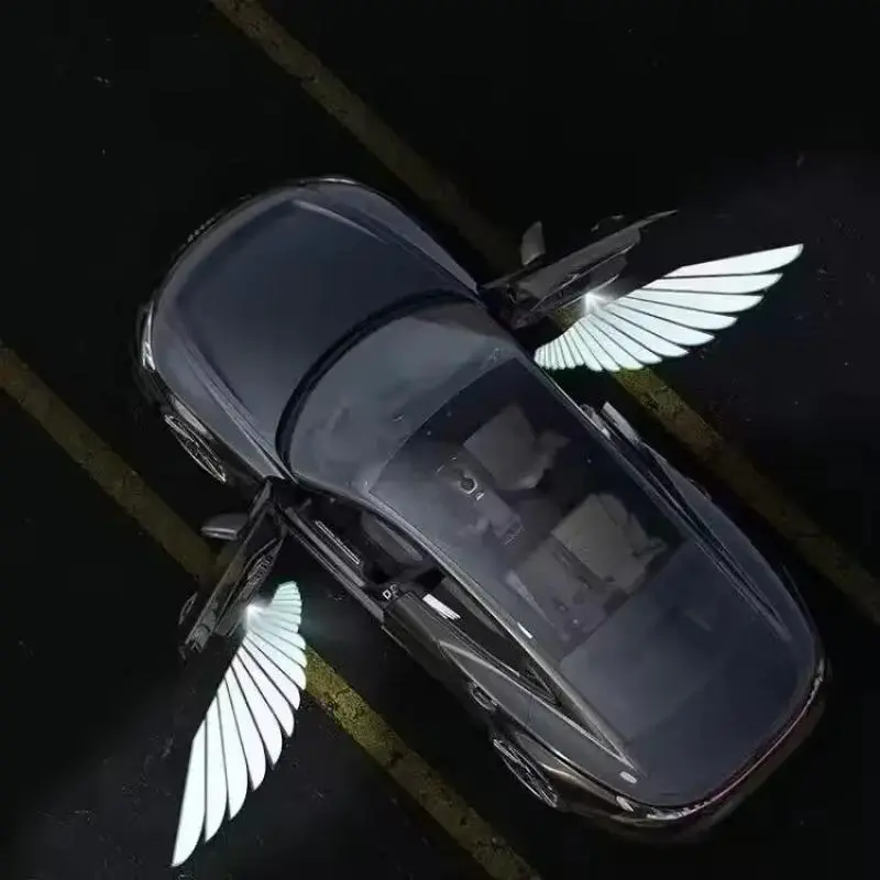Car Door Welcome Light, Angel Wing Design Car Door Projector Light, Universal Smart Sensor Car Interior Decorative LED Light, Car Door Lights, Vehicle Welcome Light, Car Lighting Accessories