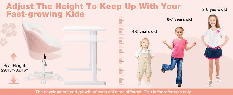 HOFFREE Kids Desk Chair Ergonomic Flower Study Chair Boucle Swivel Kids Computer Chair Adjustable Height Cute Children Desk Chair for Boys Girls in Home Bedroom Study Room Pink and Beige HOFFREE Kids Desk Chair Ergonomic Flower Study Chair Boucle Swivel Kids Computer Chair Adjustable Height Cute Children Desk Chair for Boys Girls in Home Bedroom Study Room Pink and Beige