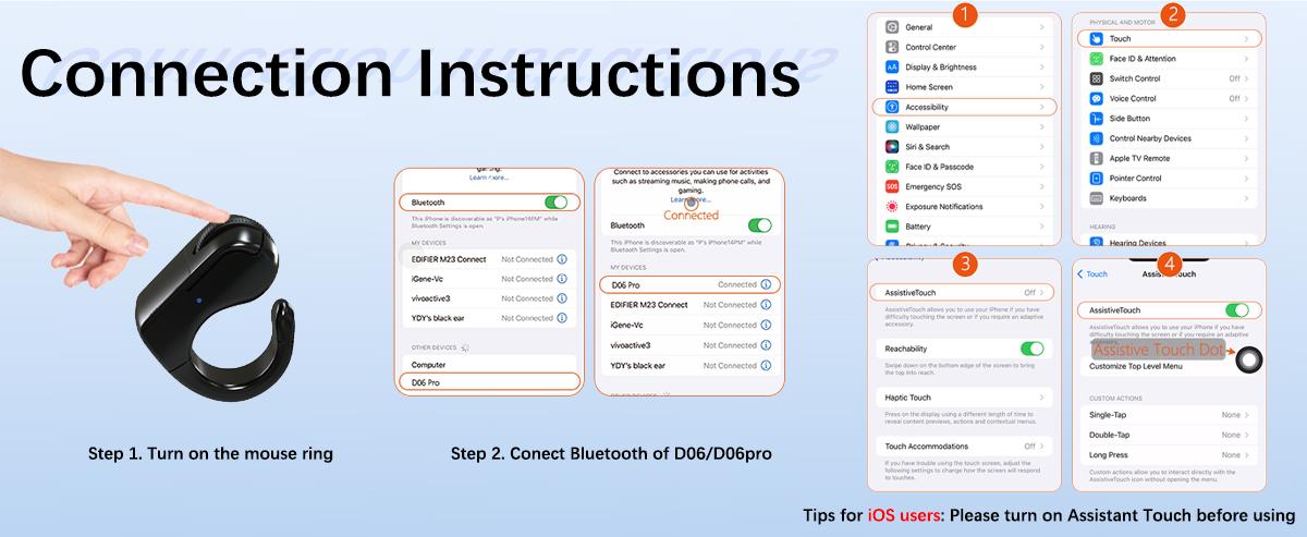 Xring Mouse Ring TikTok Scrolling Remote Control with Touchpad, Bluetooth/2.4G Wireless Air Mouse for Short Video, Page Turner for Kindle APP, Selfie and Video Remote, For IPhone/IPad/Android/Tablet/Mac/PC/Laptop