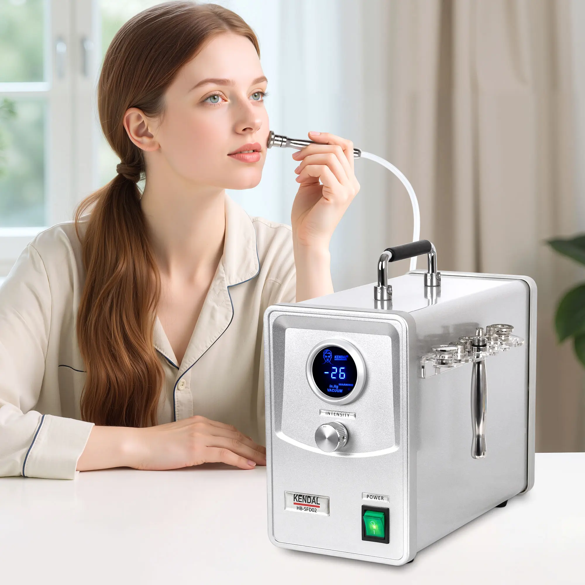 Kendal Professional Diamond Microdermabrasion Machine, Facial Exfoliating Tool for Skin Resurfacing at Home with Digital Display & Vacuum Suction, HB-SFD02, Facial Exfoliating Tool Skin Care Devices, Micro Skin Care Devices