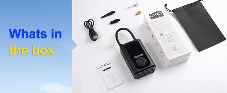 Easywox Portable Wireless Tire Inflator 150PSI Smart Air Pump with LED Light & Rechargeable Battery for Cars Motorcycles Bikes and Daily Use