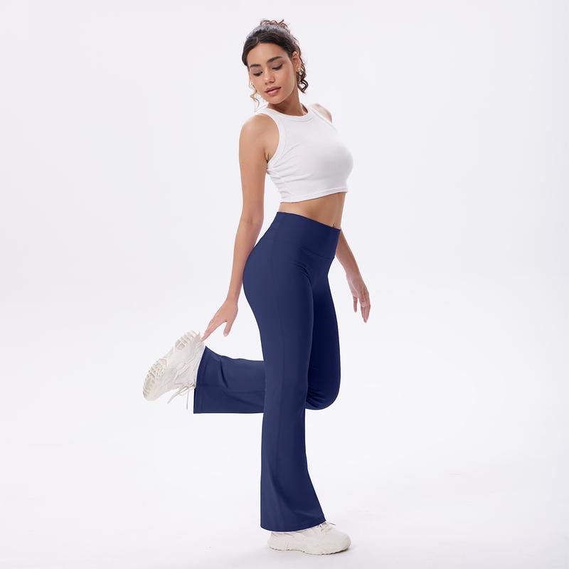 OQQ Women's High Waist Flare Yoga Pants V Back Workout Trousers Gym Sport Flared Leggings for Fitness