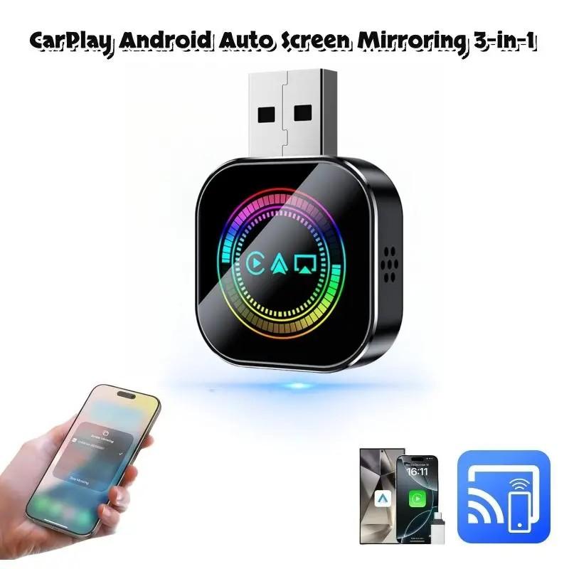 Wireless CarPlay Adapter for iPhone and Android, Bluetooth CarPlay USB C Plug and Play, CarPlay Adapter for Older Cars, Wireless Connection for Easy Driving