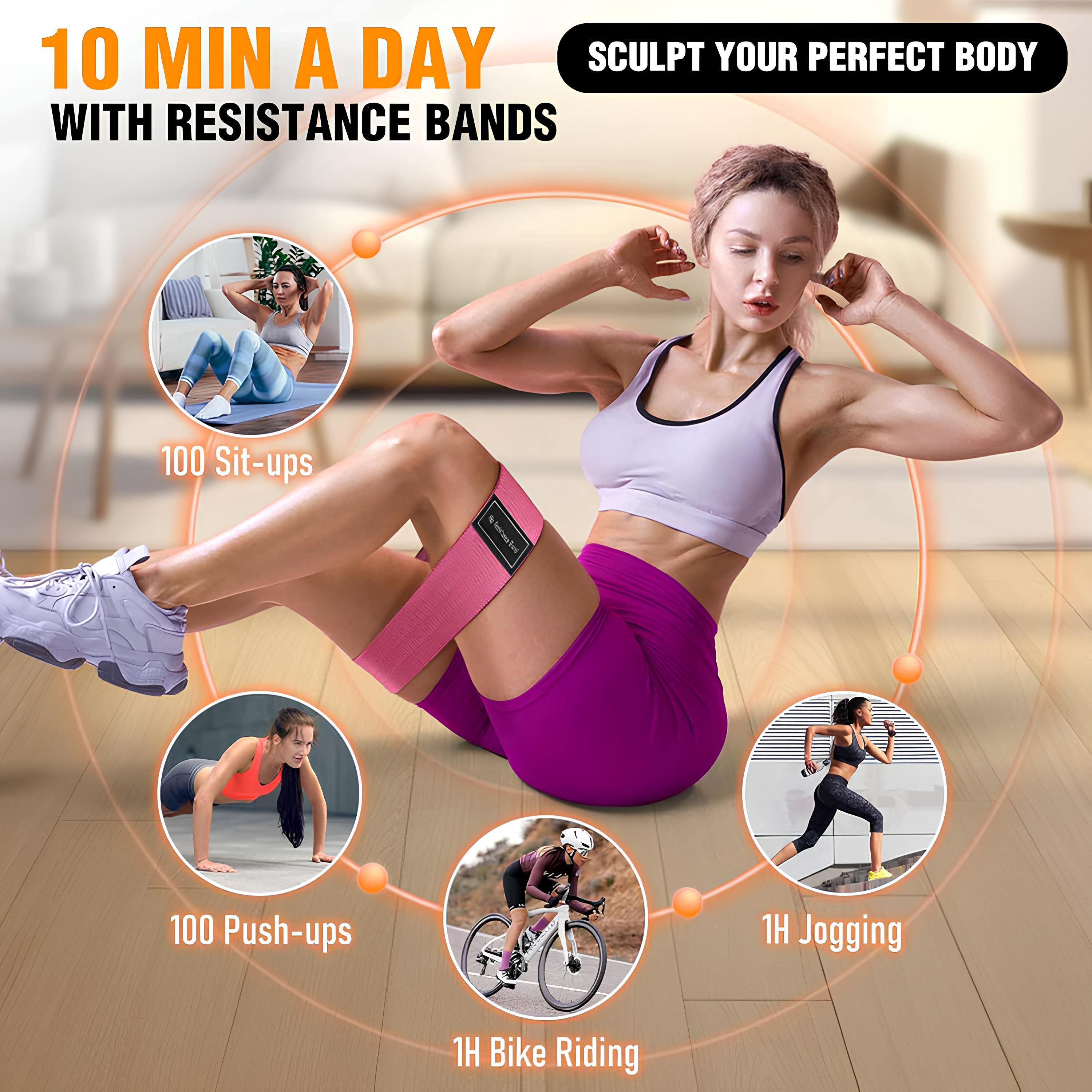 PUKEGM  Renoj Resistance Bands for Working Out,3Set Professional Exercise Bands for Pilates,Yoga,Home Gym,Booty,Leg Training | Heavy/Medium/Light Fabric Loops for Women Men