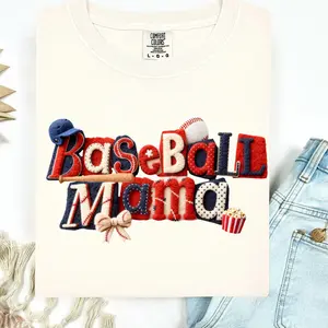 baseball mama clear film screen print