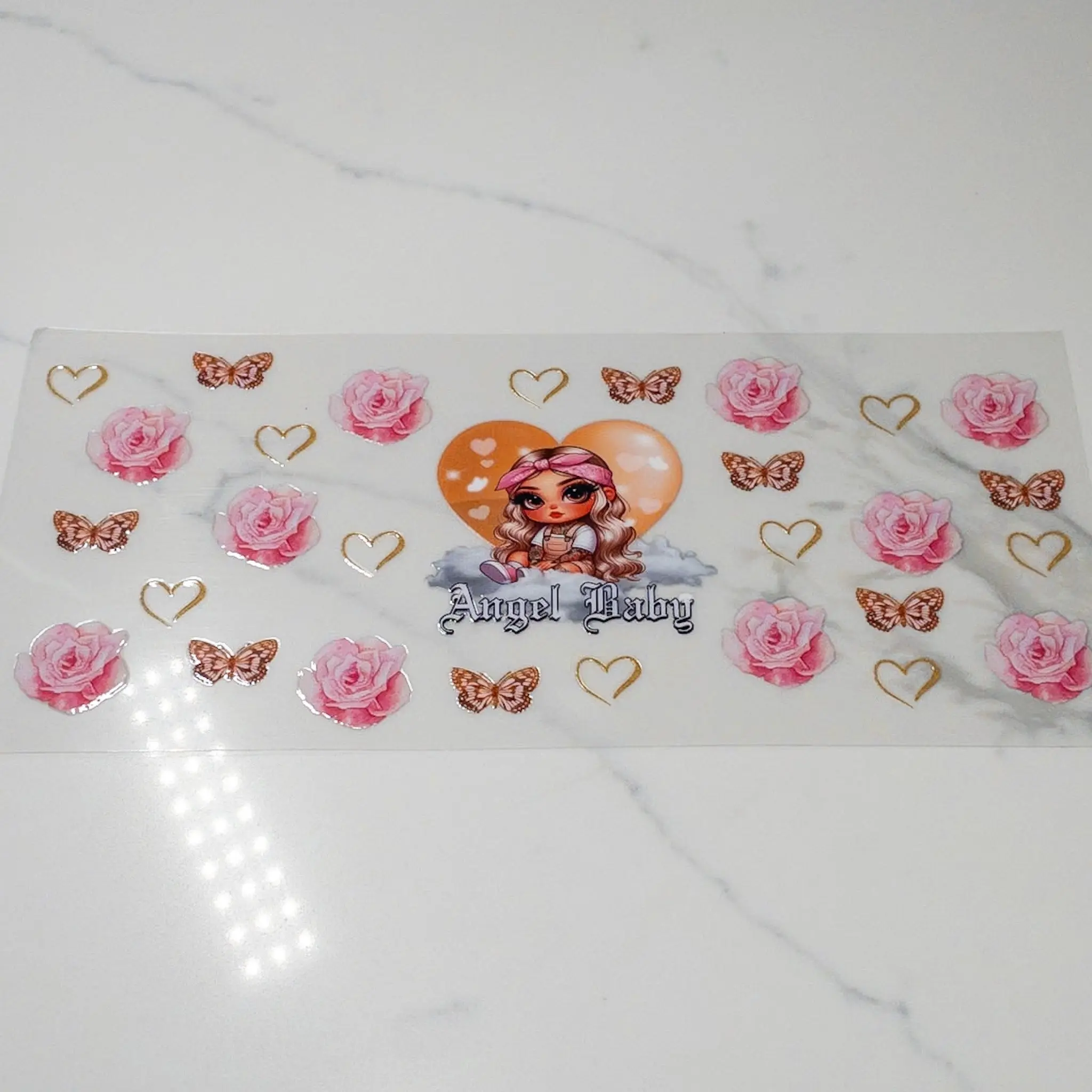 Blond hair angel baby wrap