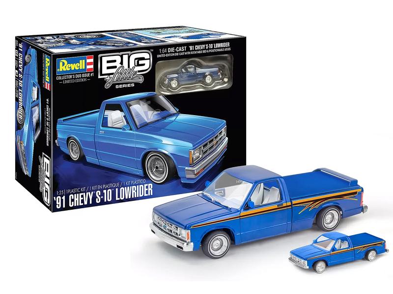 Level 4 Model Kit 1991 Chevrolet S-10 Lowrider Pickup Truck with 1/64 Diecast Version Included 1/25 Scale Model by Revell