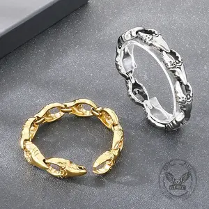 GTHIC Punk Crab Claw Interlocking Stainless Steel Bracelet Bold Industrial Jewelry for Men Women Daily or Party Wear