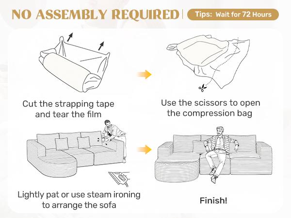 【2 Packages shipping】110" Modular Sectional Sofa Couches, Cloud Couches for Living Room, Boneless Sofa with Deep Seat,L-Shape Couch with Chaise,No Assembly Required,Beige, 【2 Packages shipping】110" Modular Sectional Sofa Couches, Cloud Couches for Living Room, Boneless Sofa with Deep Seat,L-Shape Couch with Chaise,No Assembly Required,Beige,