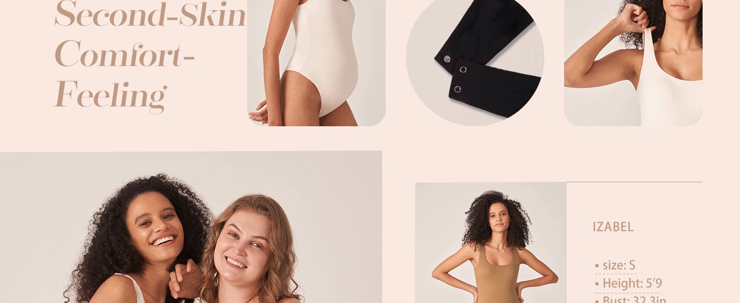 POSHDIVAH Women's Maternity Bodysuits Scoop Neck Sleeveless Tank Tops Stretchy Shapewear Soft Pregnancy Jumpsuits pregnancy supply