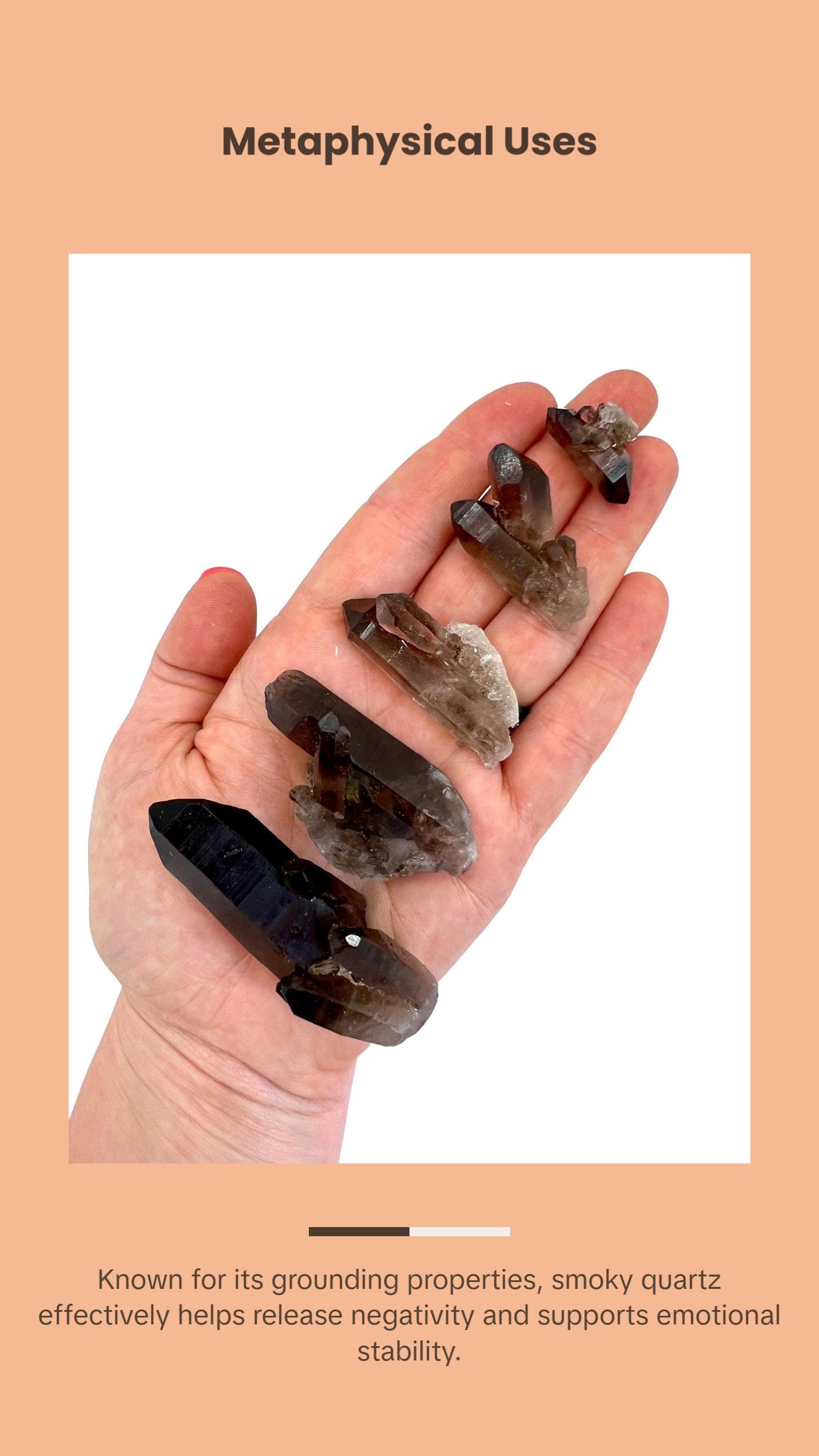 Raw Smoky Quartz Cluster with Large Points Raw Smoky Quartz Cluster with Large Points