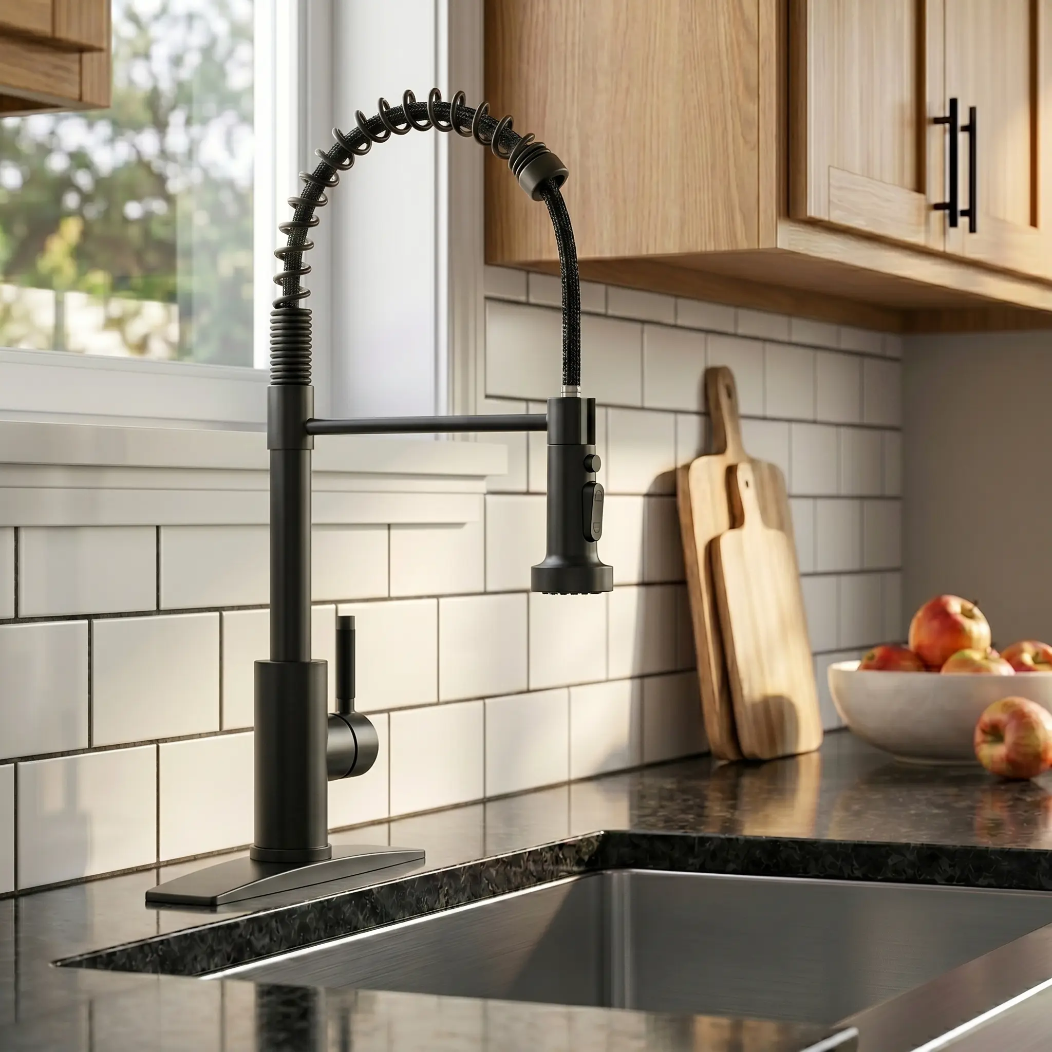 FORIOUS High-Arc Stainless Steel Water-Saving Kitchen Faucet with Single Handle 3-Mode Pull-Down Sprayer, Arc Spout, 10-Inch Deck Plate, 18-Inch Hose & Spray Control for Farmhouse, RV Utility Rooms, Home Decor
