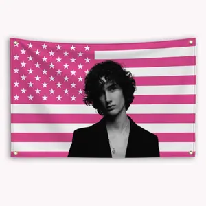 Singer Sombr American Flag Banner Custom Flags for Bedrooms Barber Shop Advertising Decoration Garage Home Decor Items Tapestry 60X40 Modern Stripe Design Colorful
