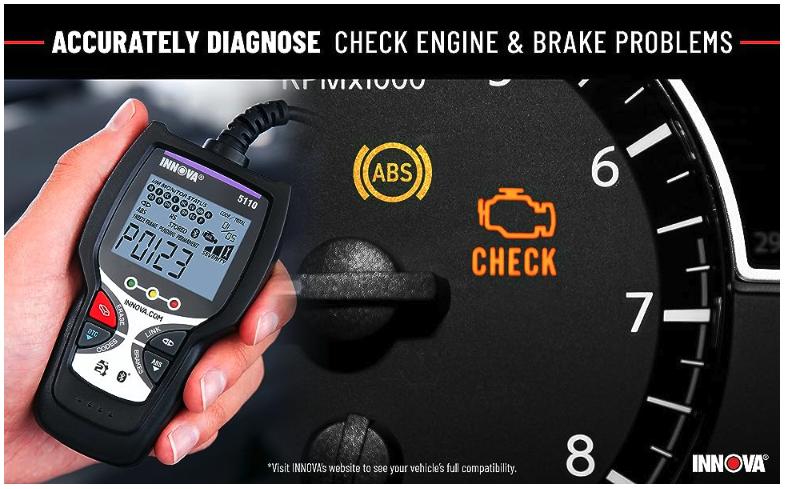 INNOVA 5110 OBD2 Scanner with ABS, Smog Check & Check Engine Light Reset Diagnostic Tool
