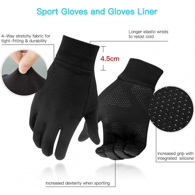 Lightweight Running Gloves, Touch Screen Anti-Slip Warm Gloves Liners for Cycling Biking Sporting Driving for Men Women Gloves