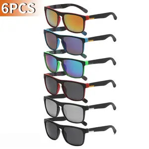 PALESHY 6pcs Polarized Lens Lightweight Frame Fashionable Glasses for Couples Retro Trendy PC Lenses Essential for Driving Cycling Travel adventure  eyewear