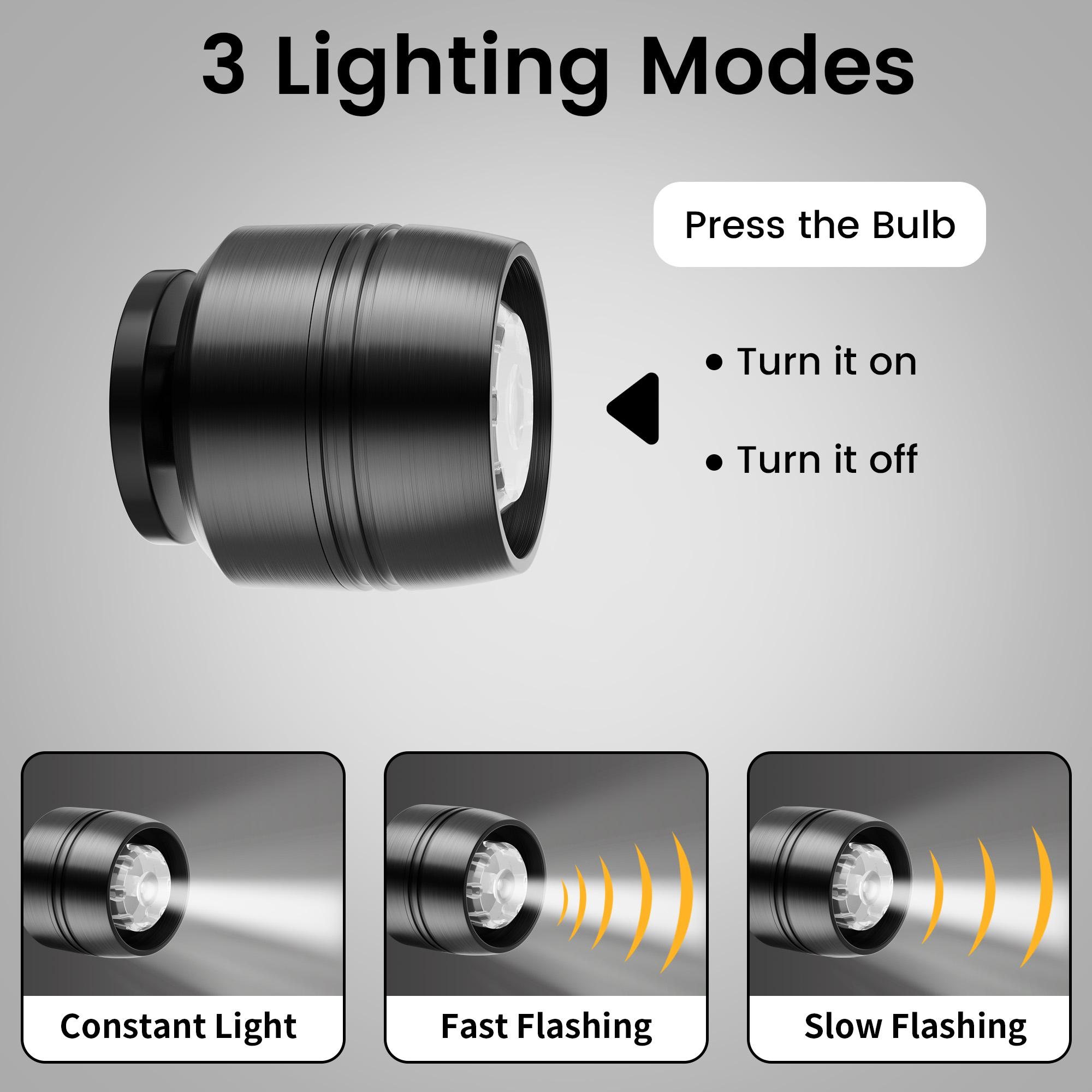 LED Headlight for Crocs, 3 Light Model, 2pcs Crocs Shoe Lamp, Water-proof Hands Free Clip-on,Shoes Lights Decoration