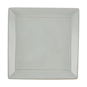 NEOFLAM Odense Atelier Coral Grey Square Dinner Plate 9.5 Inch - Ceramic Serving Dish for Kitchen & Dining