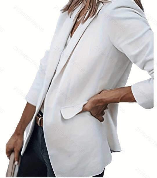 Womens Casual Blazers Open Front Long Sleeve Work Office Suit Jackets Blazer Women's Lightweight Fashion Casual Suit Jacket with Long Sleeves and V-Neck for Commuting - Womenswear Comfort Coats Tops Outerwear