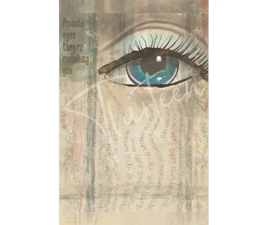 "Private Eyes" Decoupage Paper from Thirteen Design