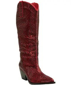 Azalea Wang Women's Driven Tall Western Boot Snip Toe - Driven-Red