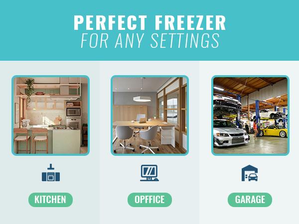 DEMULLER Chest Freezer Small Deep Freezer Top Open Door Mini Freezer with Electronic Control Compact Freezer for Homes Garages Basements White