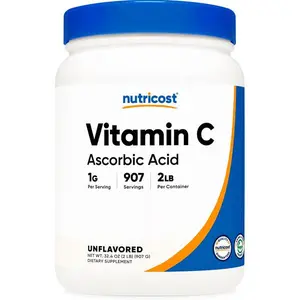 Nutricost Ascorbic Acid Powder (Vitamin C) 2 LBS - Gluten Free, Non-GMO