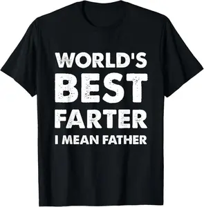 [100% Cotton] Father's Day Retro World's Best Farter Dad Joke T-Shirt Premium Cotton Apparel Fathersdaygift Graphic Tees Men graphic tee Streetwear