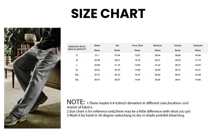 JMIERR Mens Baggy Sweatpants Drawstring Stretch Loose Fit Wide Leg Sweat Pants with Pockets