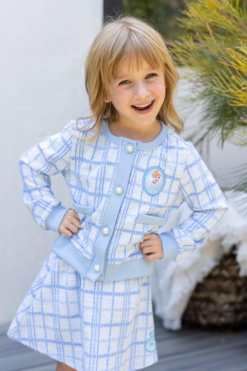 Disney Frozen Elsa Stitch Moana Minnie Toddler Girls 2 Piece Set Pearl Buttoned Knit Top Tweed Skirt Outfit for Kids Aged 2-7 Disney Frozen Elsa Stitch Moana Minnie Toddler Girls 2 Piece Set Pearl Buttoned Knit Top Tweed Skirt Outfit for Kids Aged 2-7