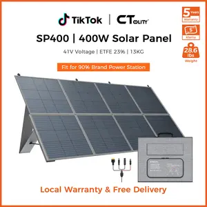 [SpringGlowUp][Camping Essentials 2026/Camping Gear] CTOLITY SP400 400W Foldable Solar Panel 41V 10A for Outdoor Camping RV Power Station with 8F Bracket & 22% High Efficiency Charge power station fast Free Energy