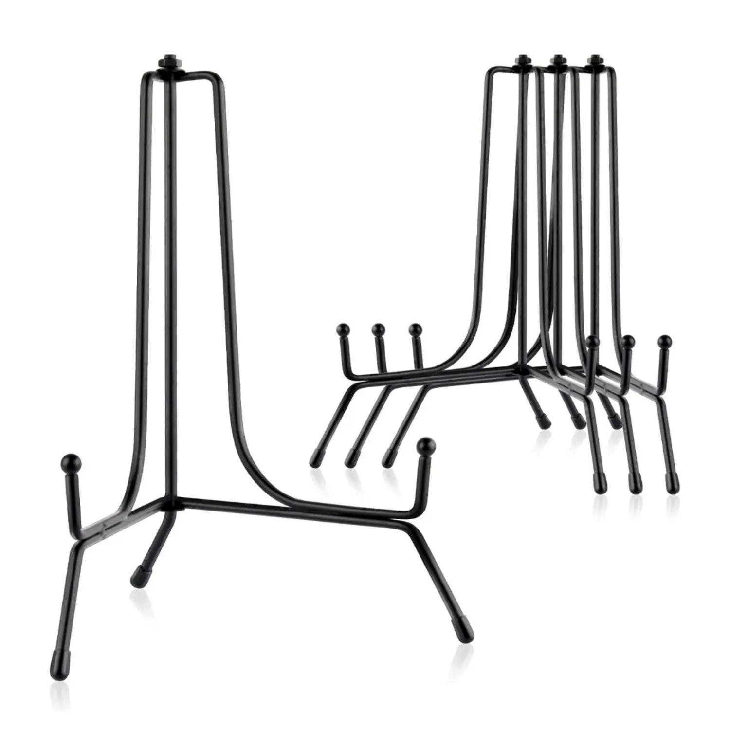 4PCS 8 Inch Anti-Slip Plate Stands for Display, Plate Holder Display Stand, Picture Frame Holder Stand, Black Iron Easel Stands for Photo, Decorative Plate, Tablets and Table Art