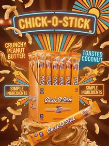 Chick O Stick 0.7 oz Candy Sticks – 36 Count Box – Old-Fashioned Peanut Butter Coconut Crunch Candy