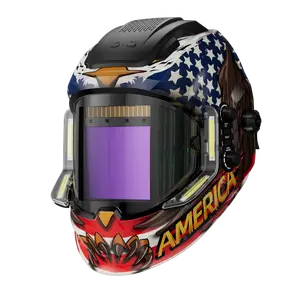 ANDELI Welding Helmet with 4 LED Light, Panoramic Large Viewing Screen 3.94"X3.74" True Color Auto Darkening Welding Helmet, 4 Arc Sensor 4/5-9/9-13 Type-C Charging