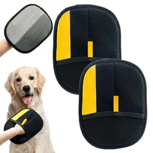 2 PCS Upgrade Pet Hair Remover Electrostatic Gloves, Reusable Pet Hair Removal Glove for Cats & Dogs, Premium Cat & Dog Hair Remover Mitt for Couch Furniture Carpet Car Seat(Use horizontally) Shedding Grooming Kit